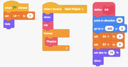 Captura de pantalla del lenguaje de programación por bloques Scratch.